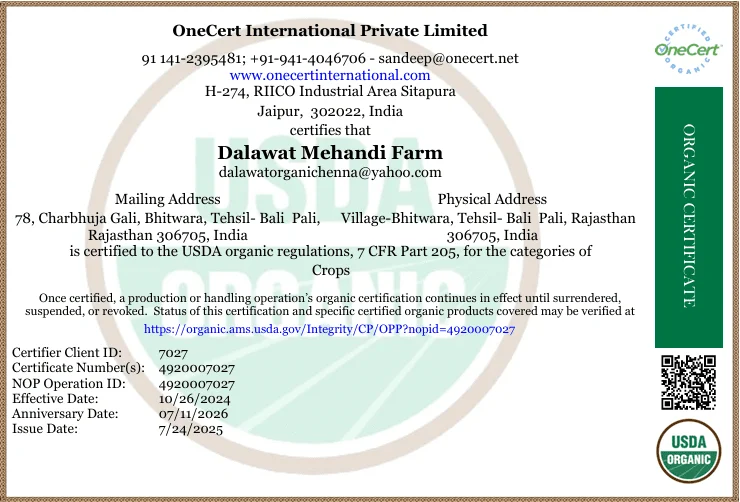 CROP CERTIFICATION